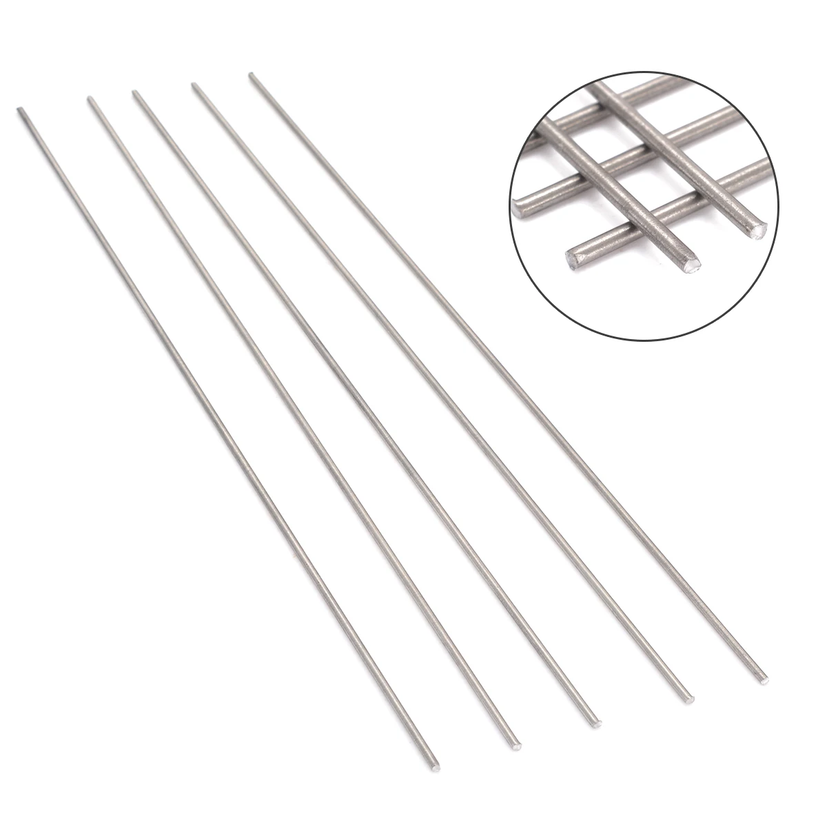 5pcs 2*250mm Titanium Sticks Round Ti Bar Grade 5 Metal Rods for Manufacturing Gas Turbine Components