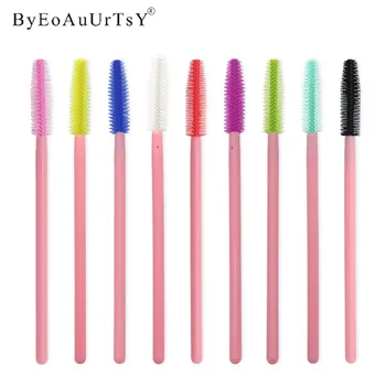 

1000pcs Disposable Makeup Brushes Eyelash Extension Pink Handle One-off Mascara Wands Applicator Silicone Eyelashes Brush