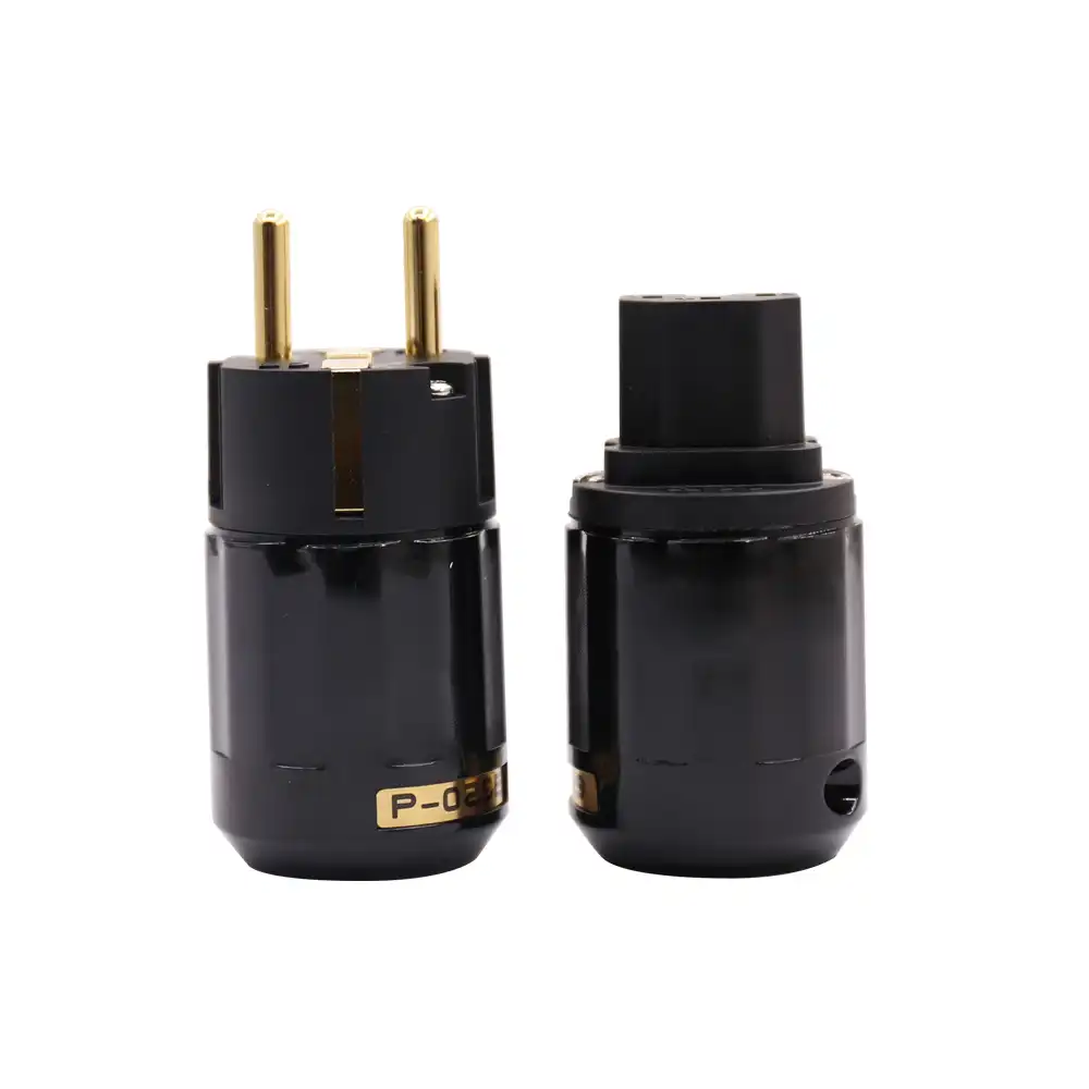 Одна пара Hifi Разъем питания P029E + C029 высокое качество ЕС разъем питания позолоченный разъем питания Schuko + IEC разъем - изображение