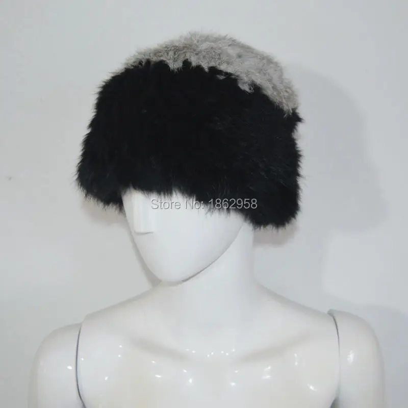 

SJ071 Combined Colors Elastic Net Thick Knitting Rabbit Fur Hats for Women Cheap Hats Real Fur