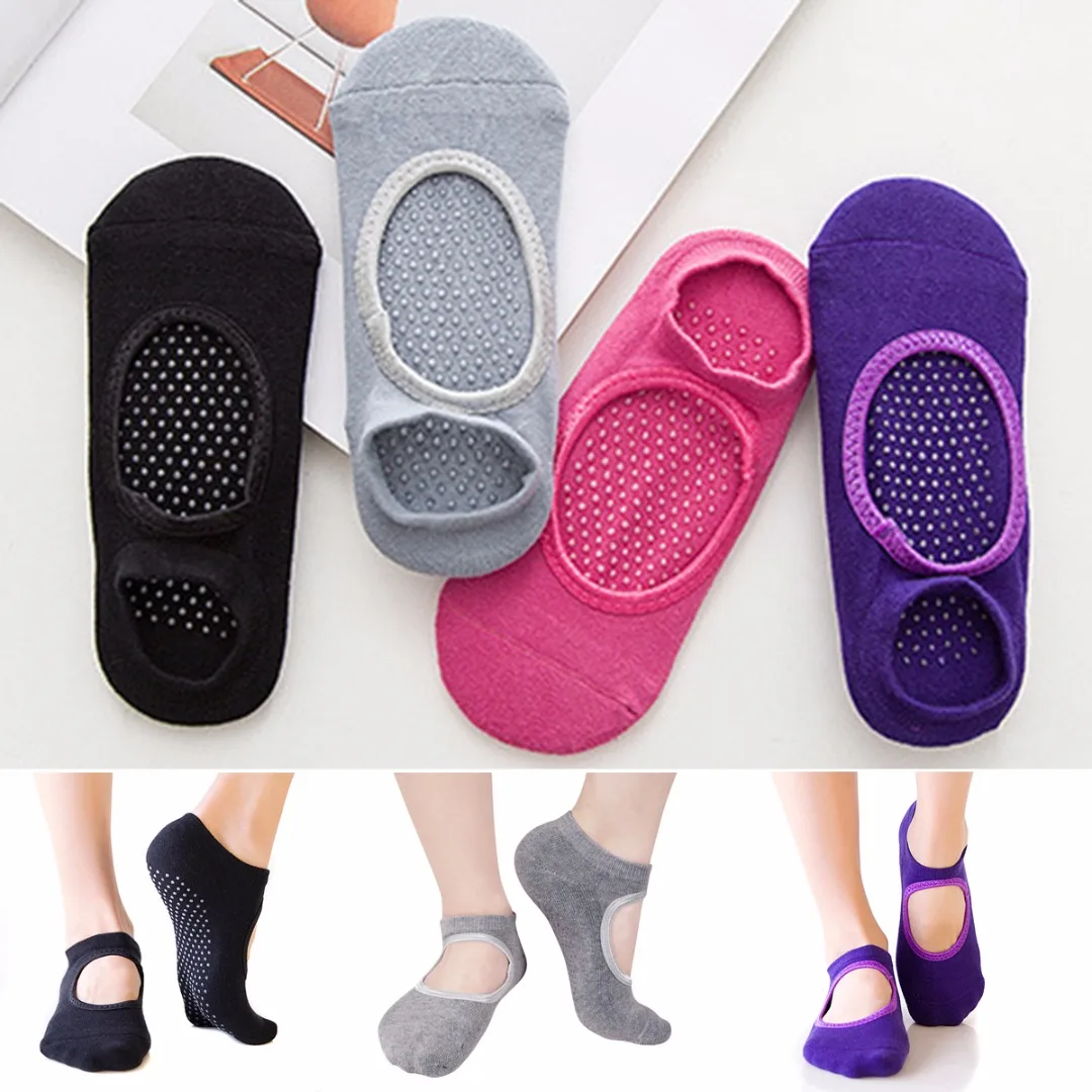 1 Pair Women Anti Slip Cotton Yoga Socks Professional Fitness Sport Pilates Socks Ballet Socks Dance Silicone Non-slip Socks