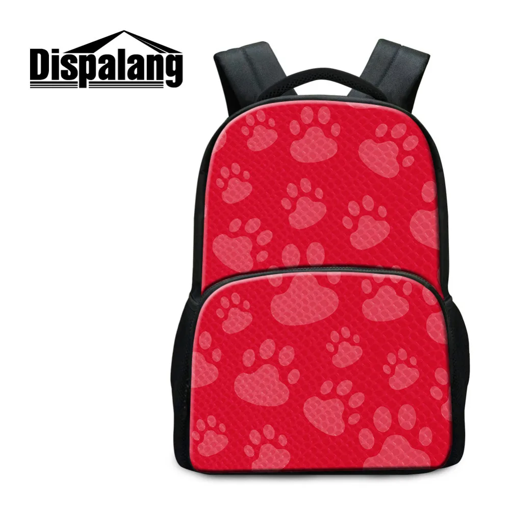 Dispalang Men Women Felt Laptop Backpack Huge Cat Paw Print School Bags