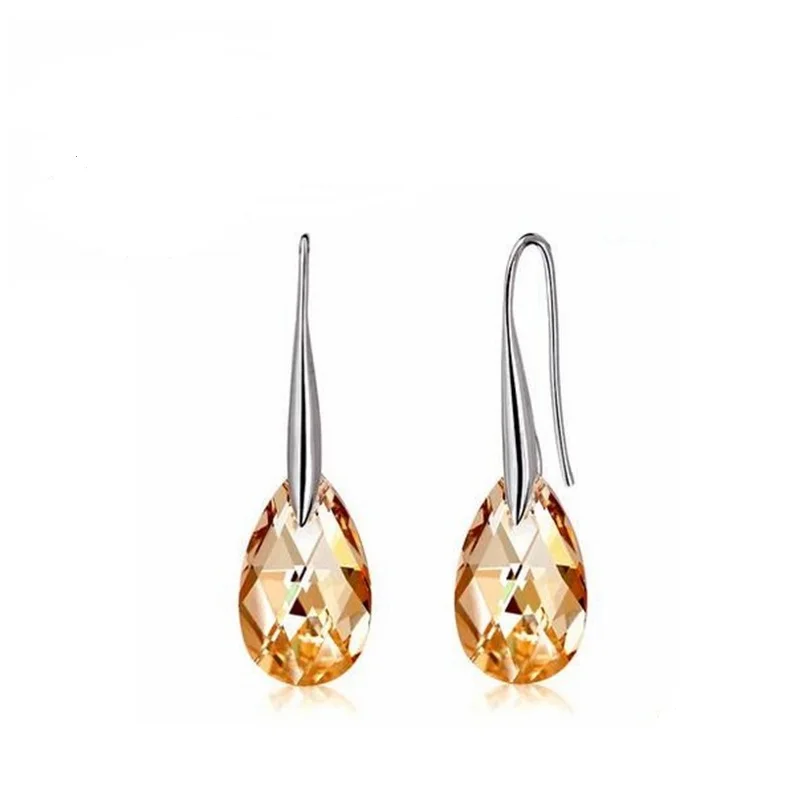 Стразы серьги в форме капли воды женские модные украшенные кристаллами от Swarovski