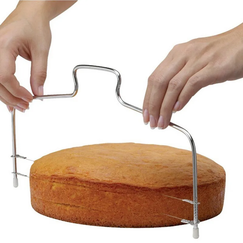 Высокое качество из нержавеющей стали регулируемый двойной провод резак для торта прибор для ровного разрезания DIY Инструменты для торта резак струны кухонные аксессуары