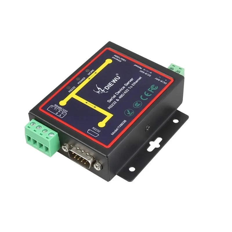 RJ45 в RS232 RS485 промышленный Штекерный преобразователь TCP/UDP Серийный к серверу Ethernet