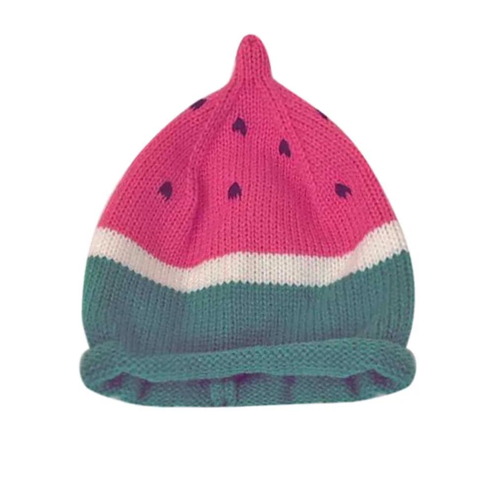 Spring Autumn Winter Warm Baby Clothes Hat Caps Kids Girl Boy Watermelon Crochet Knit Beanie Cap Children's hat | Детская одежда и