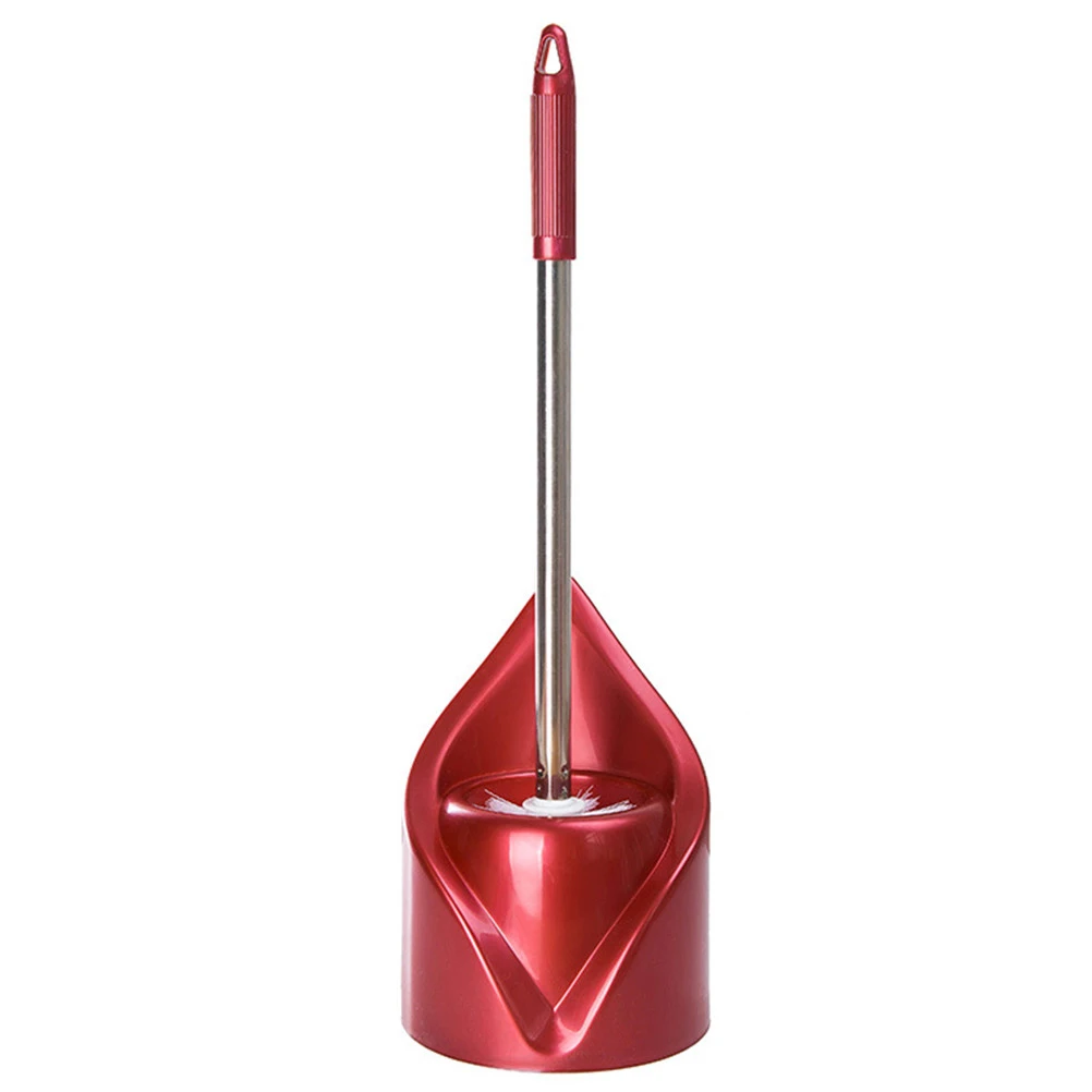 1 шт. ершик для унитаза из нержавеющей стали и держатель в форме листа для хранения в ванной комнате(красное вино - Цвет: Red