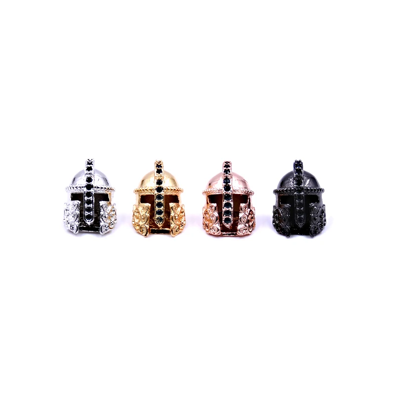 

KANGKANG 2019 Charm Trend pave CZ 4 color Knight helmet Jewelry Accessories Woman&man popular DIY Handmade Bracelet Jewelry