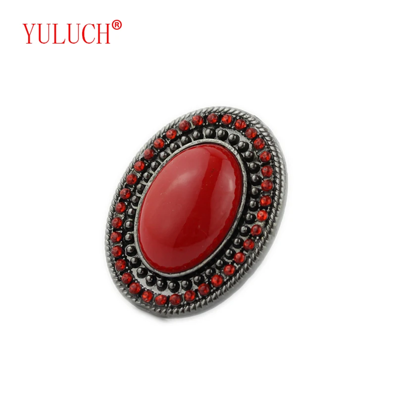 

YULUCH Fashion Women Jewelry Zinc Alloy Inlay Red Black Semi-precious ston Size Adjustable Rings Wedding Anniversary Party Gift