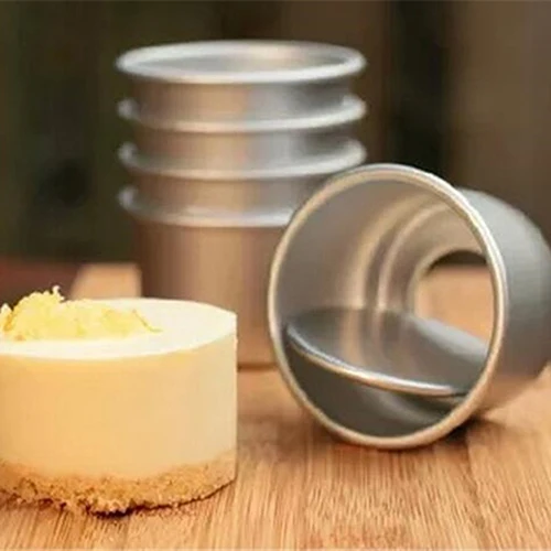 

5Pcs 2.5inch Round Mini Cake Pan Removable Bottom Pudding Mold DIY Baking Tools