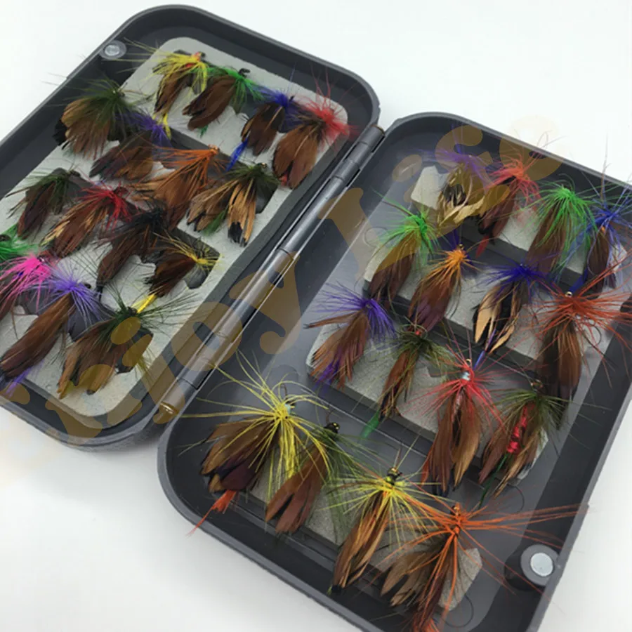 

32pcs/lot Butterfly Dry Fly Hooks Set Fishing Trout Salmon Dry Flies Fish Hook Lures Baits