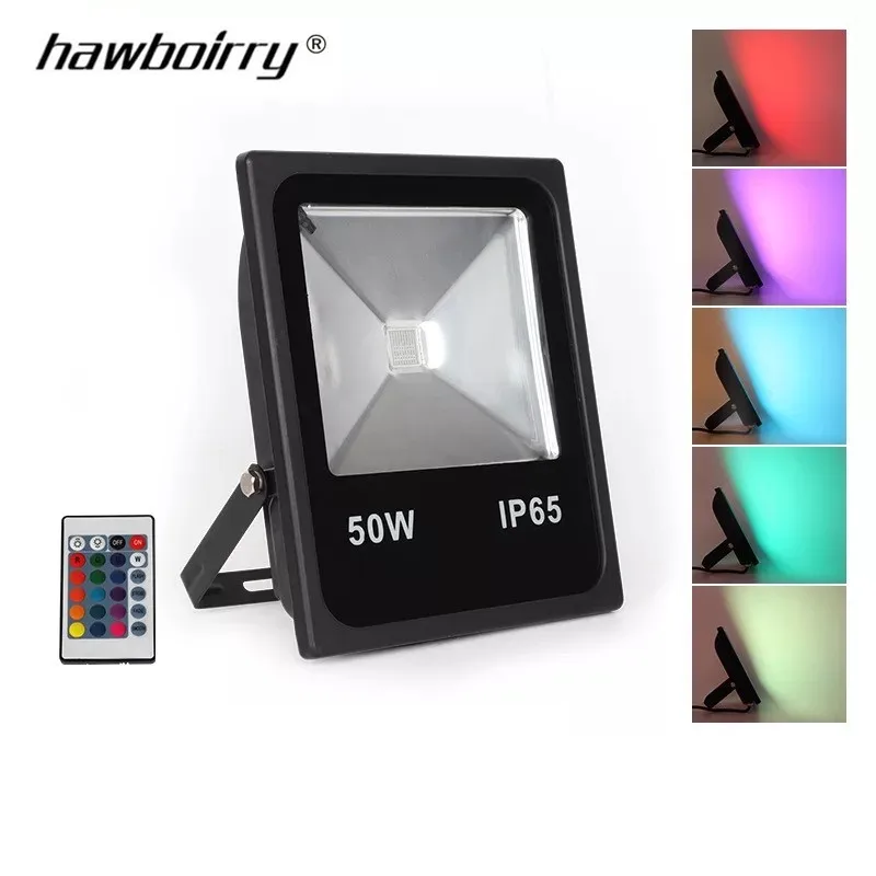 Светодиодный прожектор RGB 10 Вт 20 30 50 70 100 150 200 Цветной Прожектор уличный Точечный