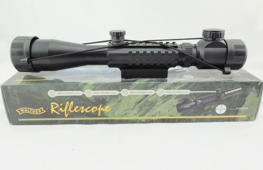 

Tactical 3-9X40E Tri Rail Red Green Illuminated Airsoft Hunting Rifle Scope