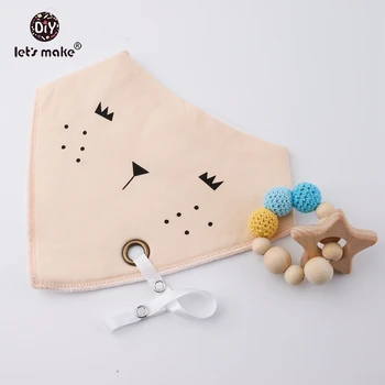 

Let's make Bib and Baby Rattle Teethers Set Baby Bibs Wholesale Bandana Cartoon Cotton Cloth For Kids BPA Free Teethers Bibs