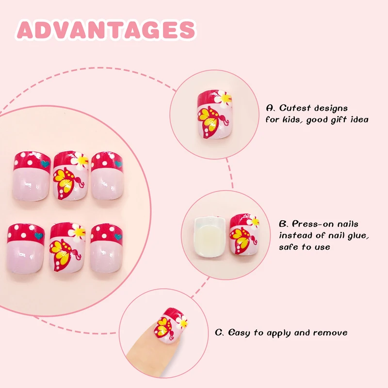 kids fake nails-C39-6