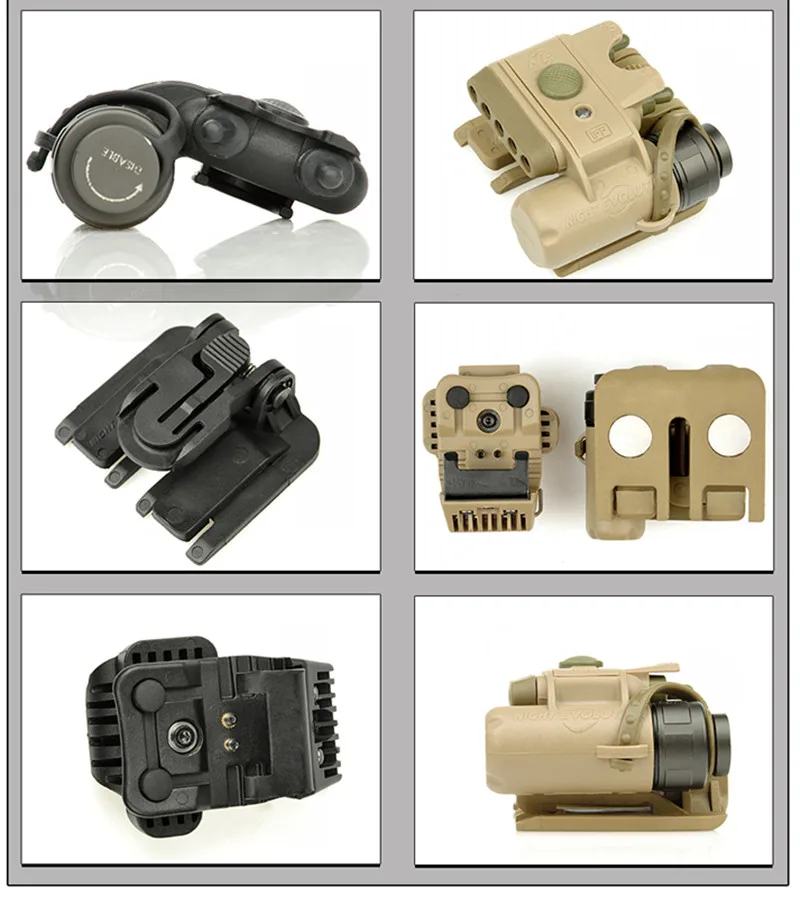Evolução da Noite Capacete Tático Conjunto 3 Airsoft Branco & Vermelho Infravermelho Led Arma Lanterna 360 Girar Preto Tan Luz Gen 14 High Quality Esporte e Lazer