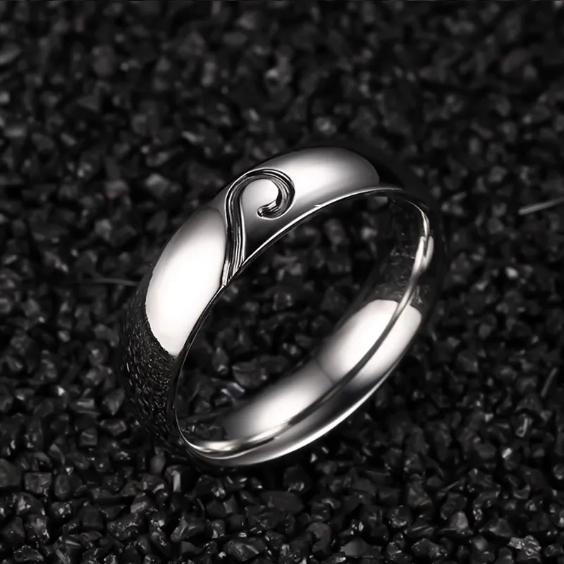 Vnox Пару Кольцо для Для женщин Для мужчин Нержавеющая сталь Сердце обещание украшения для 2 шт