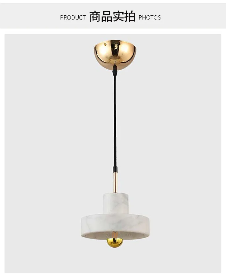 

Nordic style Japanese creative marble chandelier modern minimalist light luxury restaurant bar bedroom bedside golden chandelier