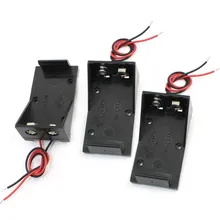10 шт одиночные Слоты 1x9 V держатель для аккумулятора коробка с проводными проводами DIY
