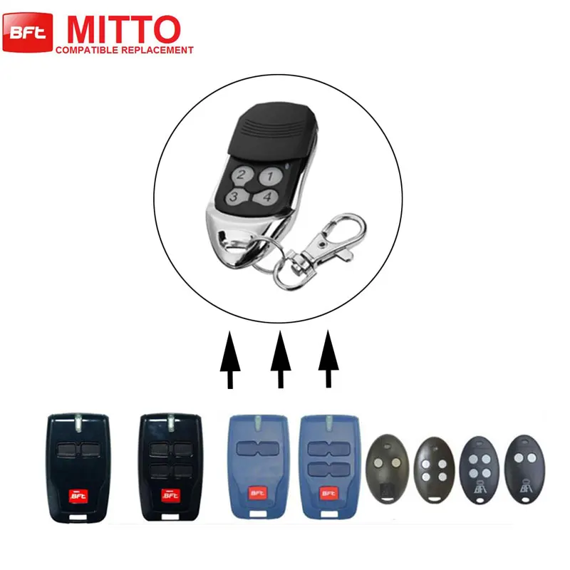 

Remote Control for BFT MITTO 4 BFT MITTO 2 B rcb 02 B rcb 04 Garage Gate Door Rolling Code 4 Button 433.92MHz