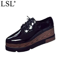 2017 Новый Vintage Oxfords Обувь Для Женщин Платформы Лианы женские Оксфорды Обувь Повседневная Дамы Квартиры Обувь каблуки 6.5 см
