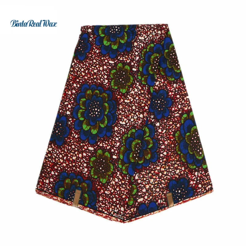 

2019 Ankara wax print 100% polyester fabric 6 yards of african real wax prints fabric new wax hollandais ankara fabric PL918