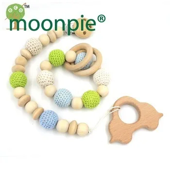 Set of green pale blue baby toy pacifier clip nursing toy dummy holder natural color silk cord baby boy newborn gift NT178