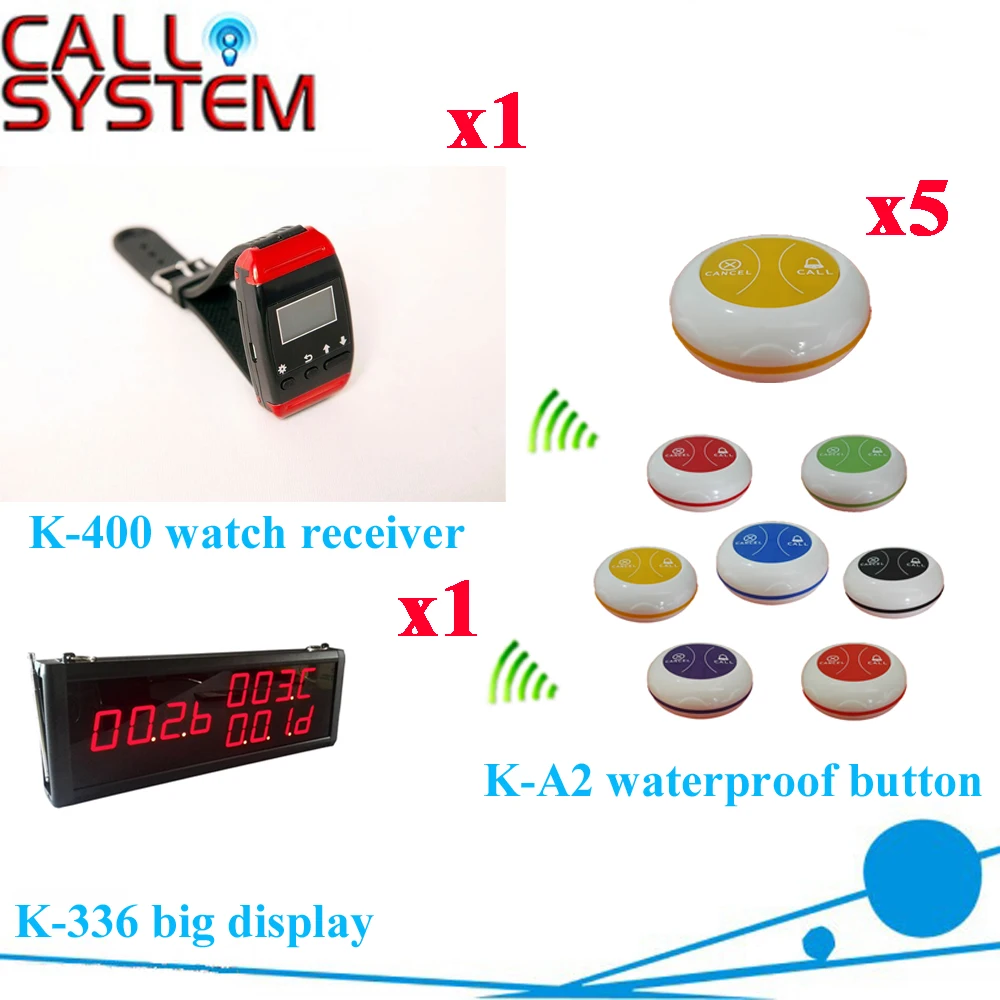 K-336+Y-650+K-A2-Wyellow  1+1+5  Wireless Pager Restaurant Calling System