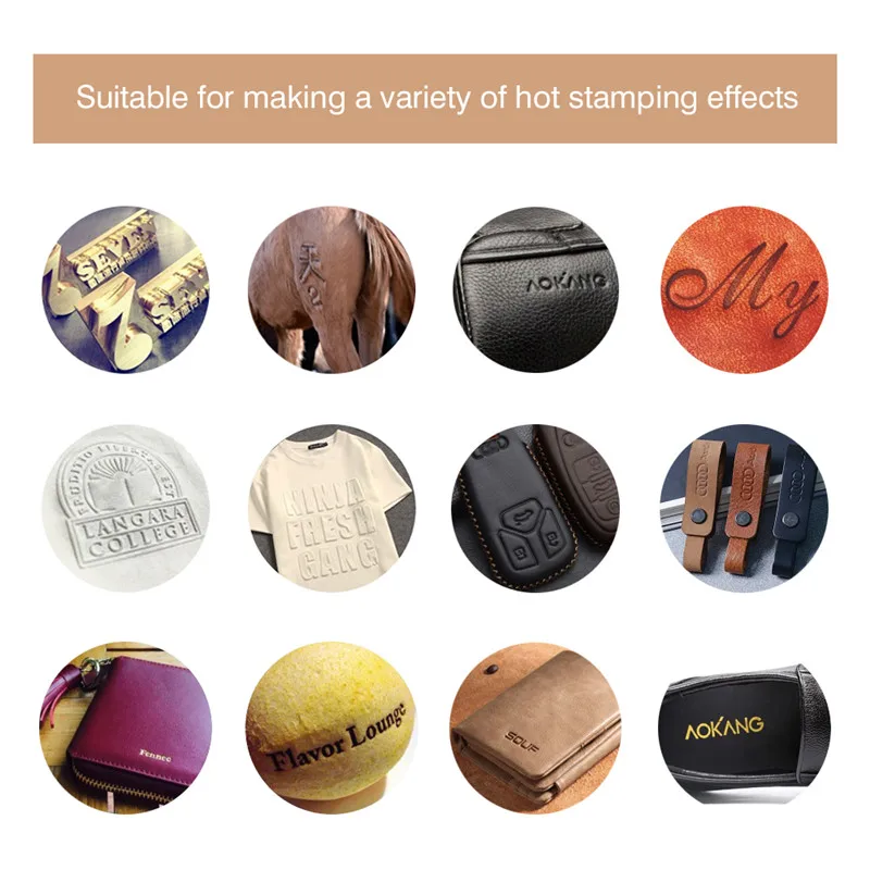 Hot Foil Stamping Machine T-slot Copper Letters Die Cut Deboss Mold Customized Font DIY Character  For PVC Leather Embossing  (12)
