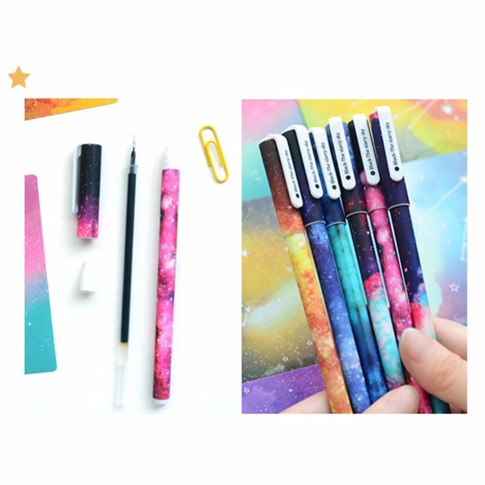 

6pcs Gel pen Kawaii Stationery korean Flower Style Pen colorful Rollerball pen