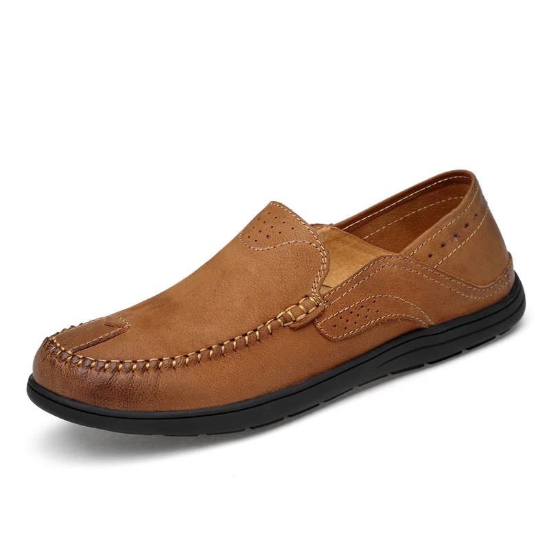 

Spring Summer Cow Leather Loafers Men's Flats Genuine Leather Shoes Casual Business Shoes Moccasins New 2018 Oxfords Driving