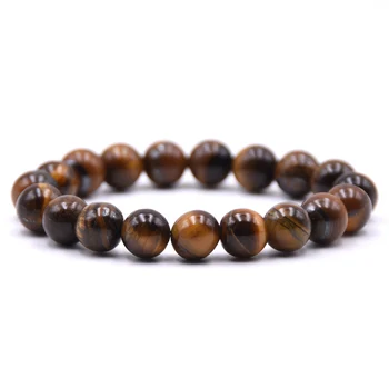 

Trendy Couple Jewelry Natural Stone 10mm Beads Bracelet men Elasticity Rope Bracelets for women & men Yoga Jewelry gifts