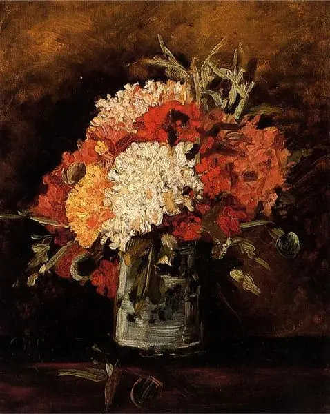

Van Gogh oil painting flowers canvas wall art Vase with Carnations reproduction hand painted art gift for friends No Frame