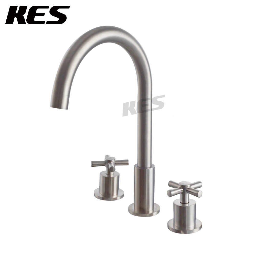 Kes 3-Hole اثنان مقبض صنبور بالوعة الحمام الغرور بالوعة صنبور انتشارا الرصاص النحاس البسيط نحى النيكل ، L4304