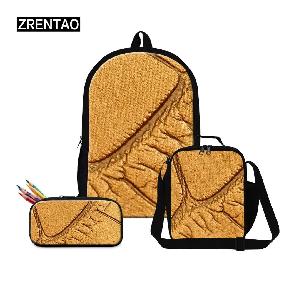 

Solid Colors Male Female School Bag Set 3pcs/Set Backpack Middle/Elementary Student Back Pack Book Bagpack Mochila Leather Print