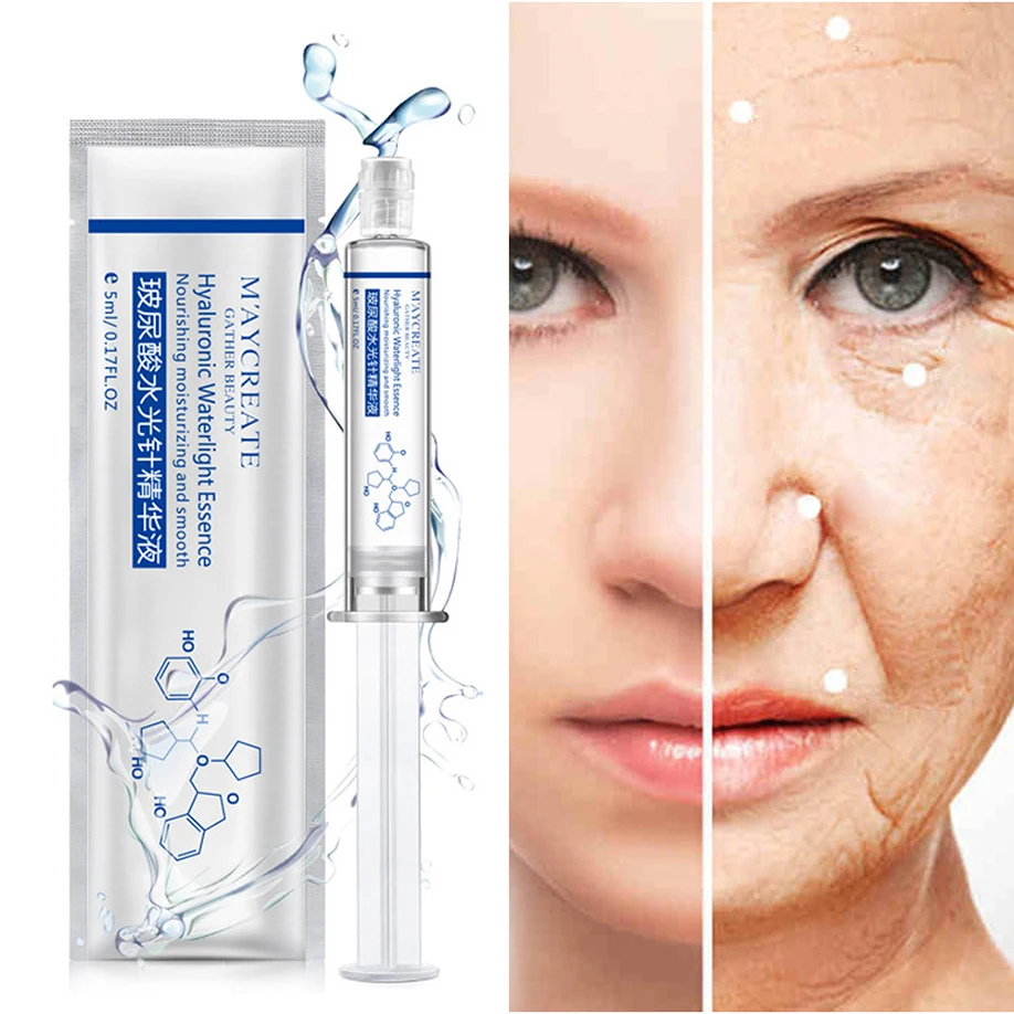 

Hot Fashion Beauty 5ml Hyaluronic Waterlight Essence Silk Protein Acid Liquid Moisturizing Anti Wrinkle Collagen Skin Care New