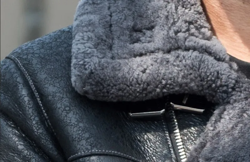 Итальянская мотоциклетная Мужская байкерская куртка из натуральной кожи с подкладкой из натурального меха, теплое пальто из овчины, куртка-Авиатор, приталенное пальто в стиле милитари