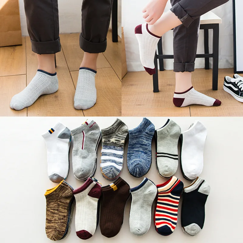 3pairs/ buy two get one free Spring Summer Men Cotton Ankle Socks For Men's Business Casual Solid Color Short Male Sock | Мужская