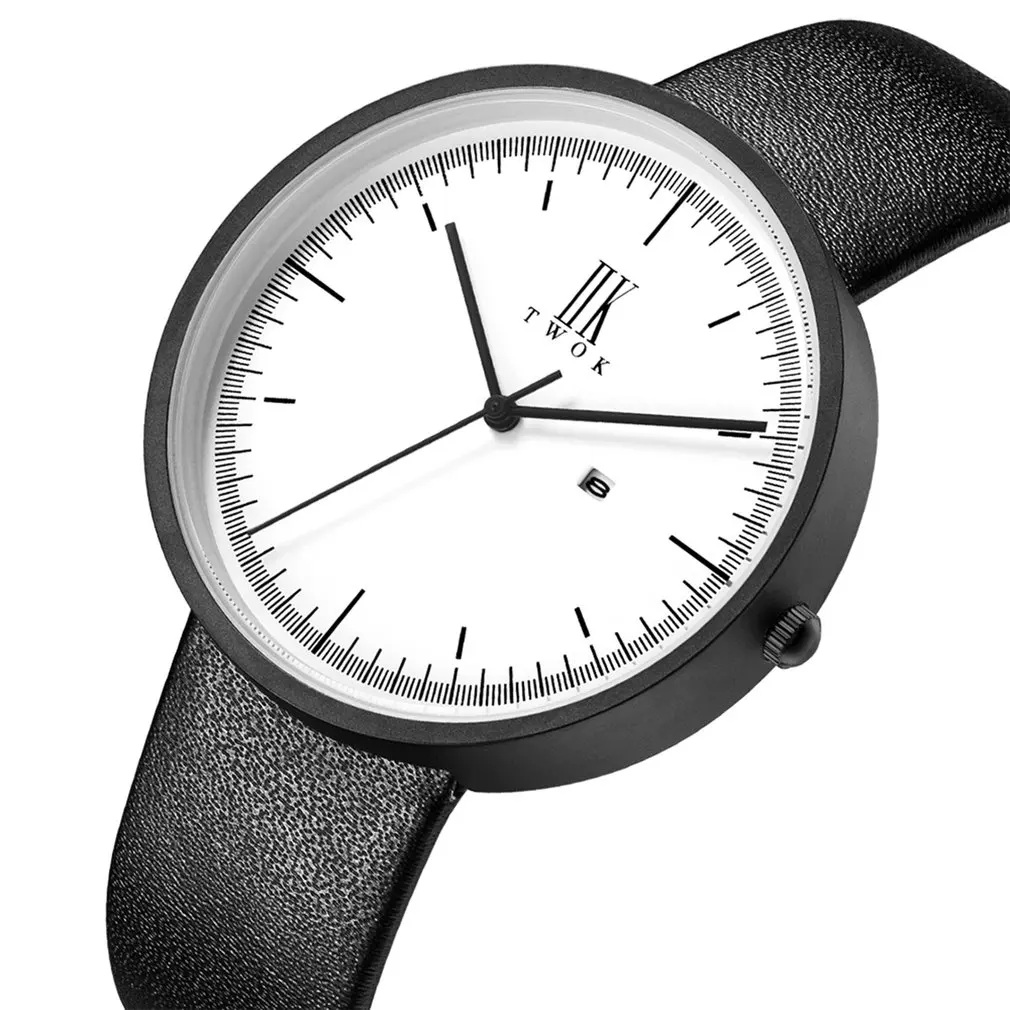 

Top Brand Men Women's Quartz Watch Leather Strap couples watch Simple College Style Quartz Watch Student Watch
