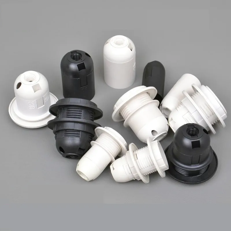 Support de lampe Coque en plastique à vis type E27 Ampoule support de lampe prise 250 V 4 A free size blanc 