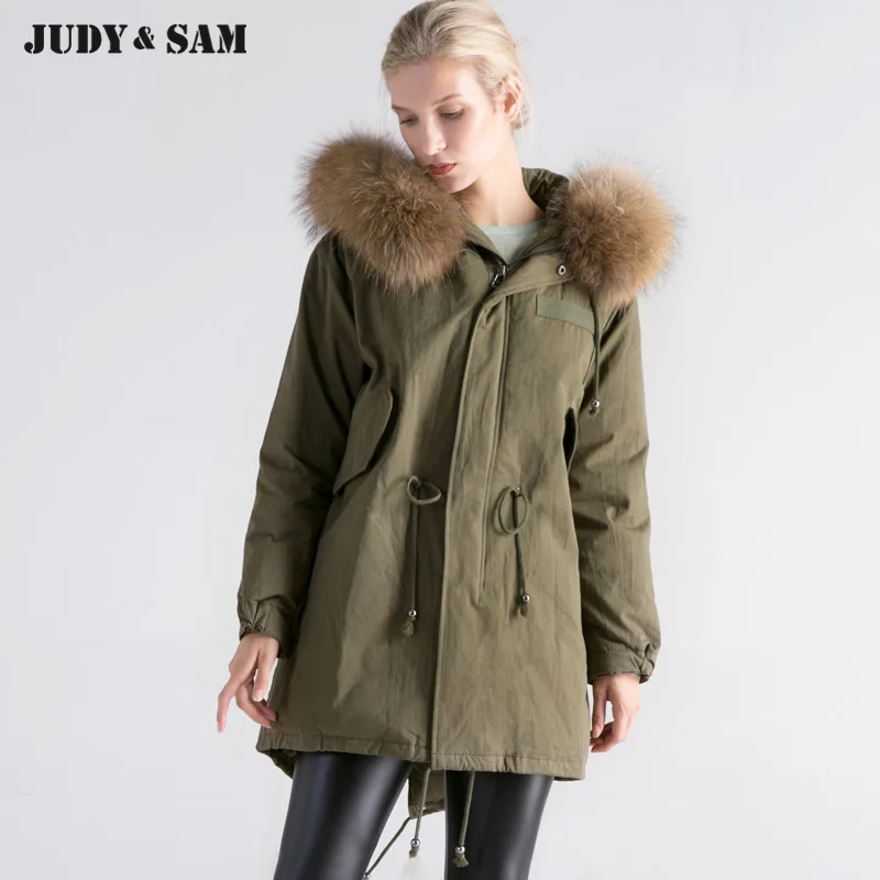 Women Oversize Parka Coat 90% White Duck Winter Jacket With Real ...