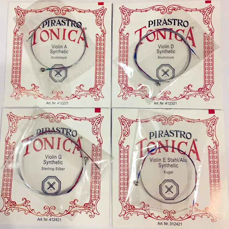 violin strings Пособия по немецкому языку Пирастро Tonica Скрипки строки 4 шт./компл. E G D Бал Конец Один комплект Пирастро Скрипки o строка для 3/4 4/4 Скрипки аксессуары - Цвет: violin strings
