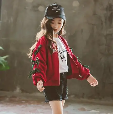 

Teenage Girls Jackets 2019 Children Spring Autumn Baseball Windbreaker Coat Kids Girl Outerwear Zipper Top 4-11 Years