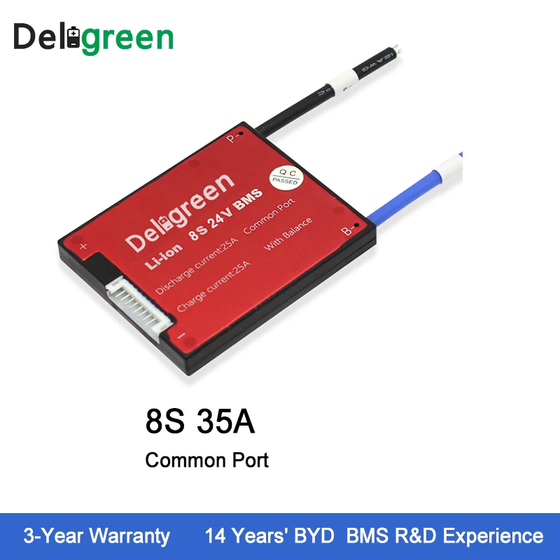 

Deligreen 8S 35A 24V PCM/PCB/BMS for lithium battery pack LiFePO4 Battery Pack