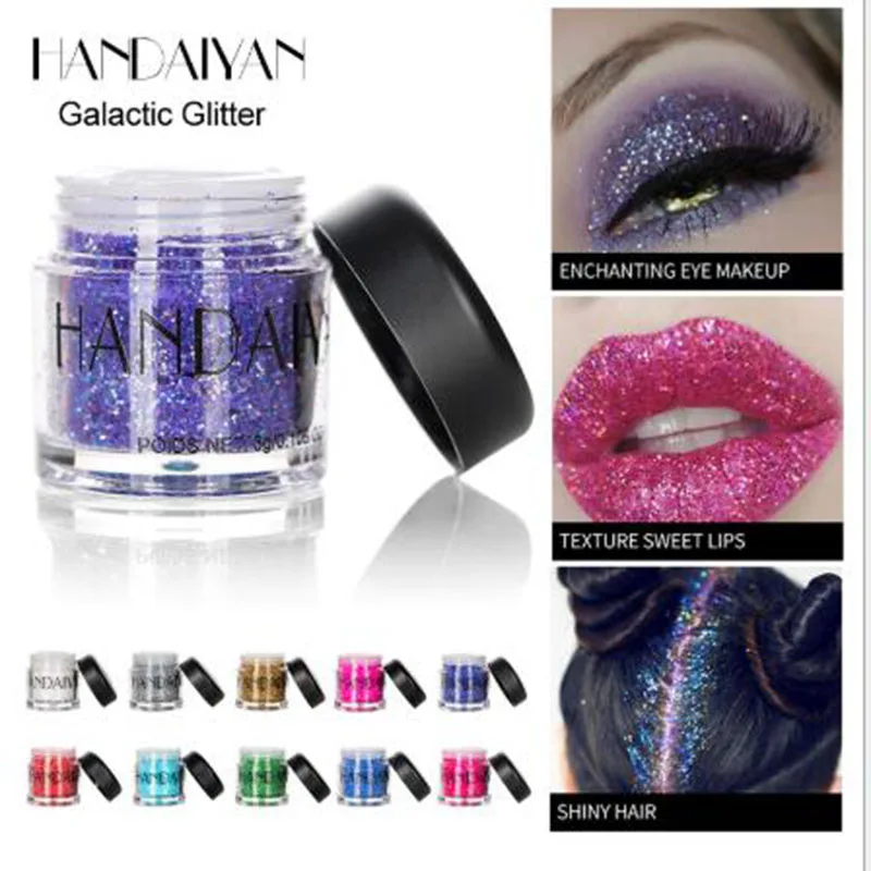 

HANDAIYAN Glitter Eyeshadow Powder Loose Pigment Shimmer Eyes Makeup Waterproof Cosmetics Monochrome Pearlescent
