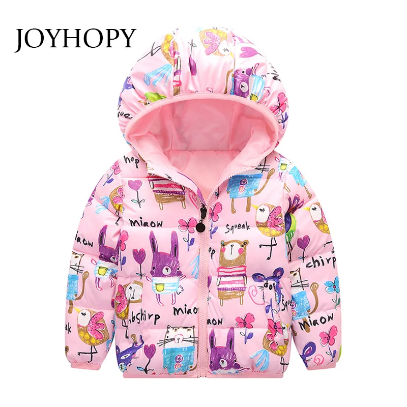 

JOYHOPY Baby Girls Jackets Autumn Winter Jackets For Girls Winter Cartoon Coat Kids Clothes Children Warm Outerwear Coats