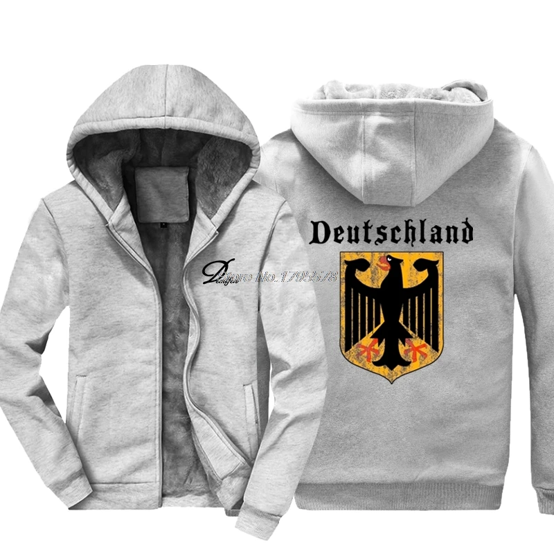 Флаг Германии гребень Орел с герба Германии Socceres футболист Толстовка для мужчин хлопок утепленная толстовка куртки топы - Цвет: gray