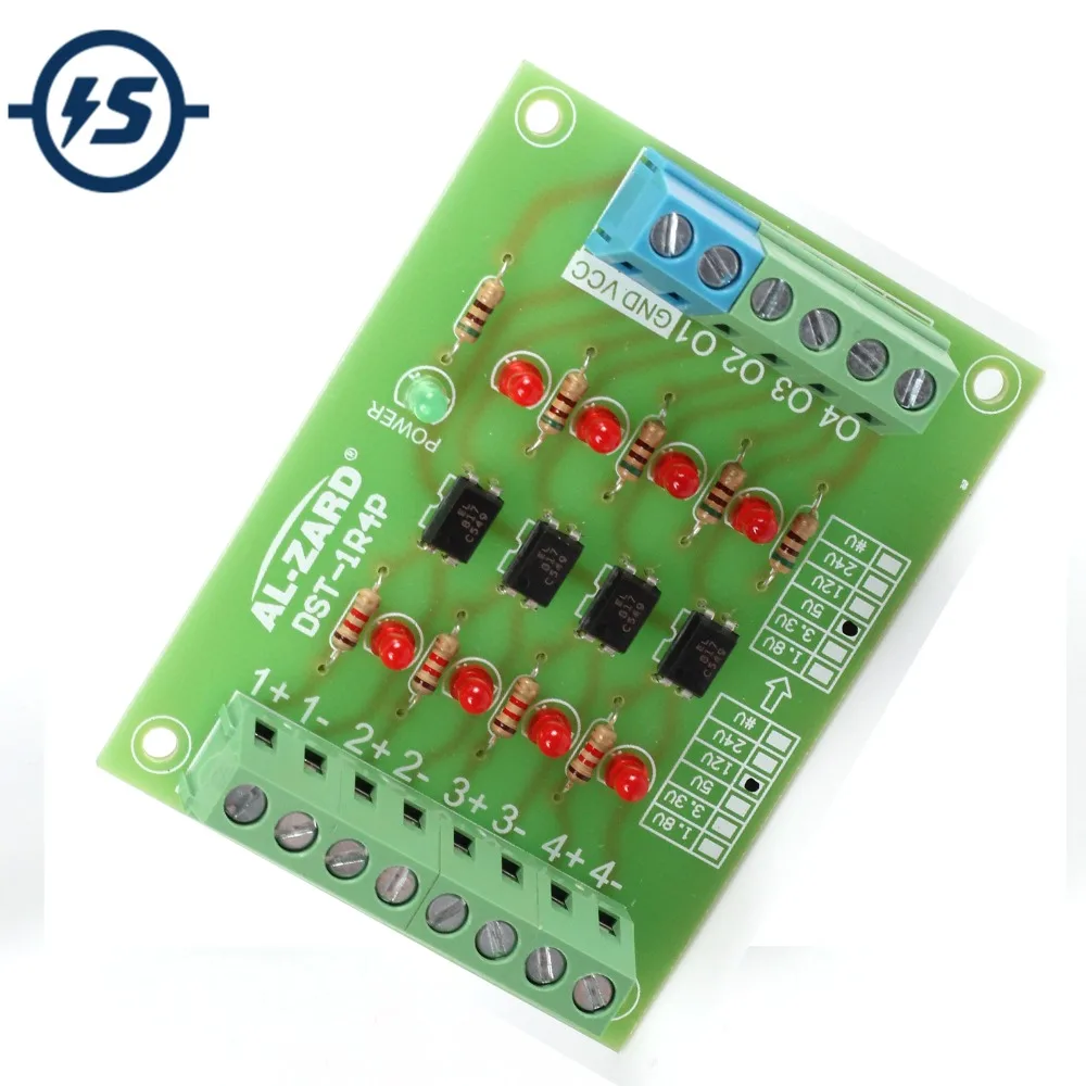 

Optocoupler Isolator 5V to 24V PLC Signal Converter Level Voltage Board 4Bit Signal Level Voltage Converter Board