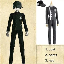 Danganronpa V3 Косплей Saihara Shuichi Косплей Костюм Аниме игра школьная форма костюм наряд пальто+ брюки+ шляпа