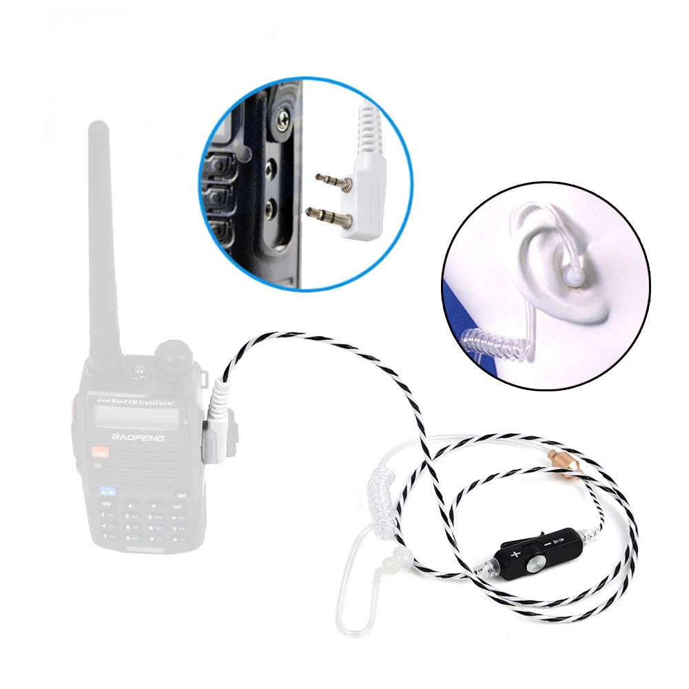 2PCS HYS BF GC08W ham radio Earpiece 2 PIN earphone Two Way Radio